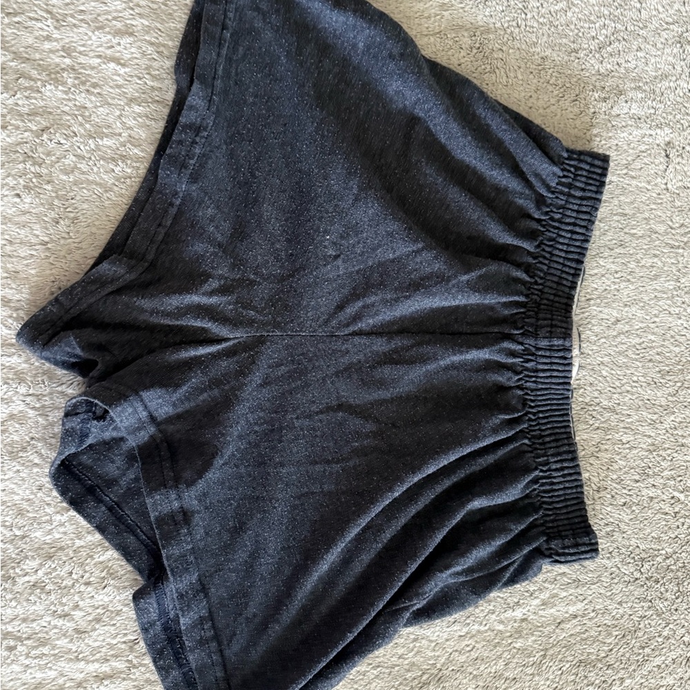 Soffe Black Athletic Shorts Elastic Waistband Matte Finish